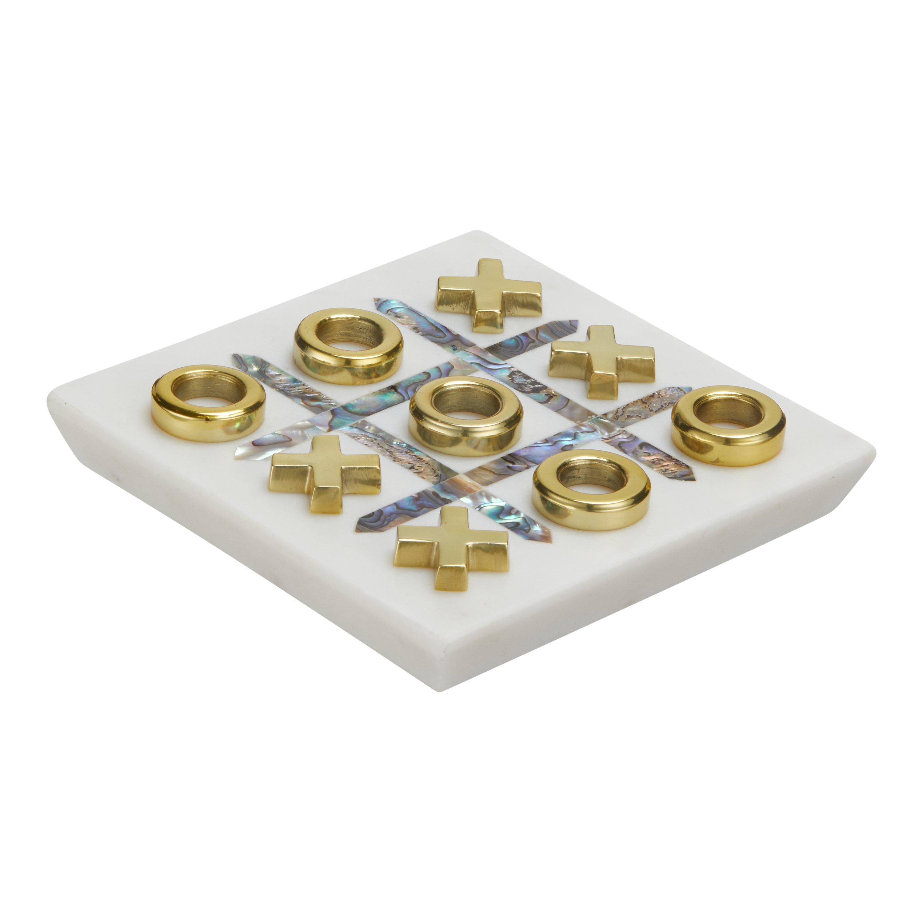 John Lewis & Partners Noughts And Crosses, Gold/White
