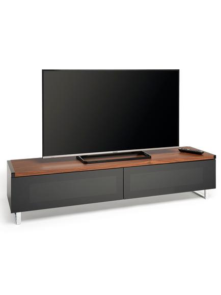 AVF Panorama PM160 TV Stand for TVs up to 80" with Double Sided Top - view 2, Walnut/Black