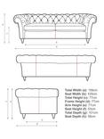 John Lewis Cromwell Chesterfield Large 3 Seater Leather Sofa, Light Leg, Demetra Light Tan