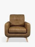 John Lewis Barbican Leather Armchair, Light Leg, Demetra Light Tan