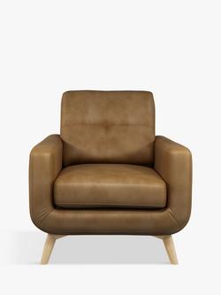 John Lewis Barbican Leather Armchair, Light Leg, Demetra Light Tan, Demetra Light Tan