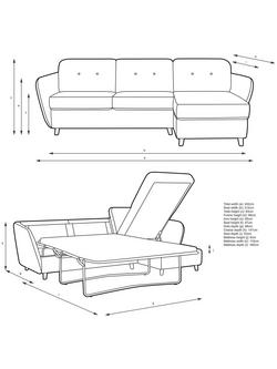 John Lewis Arlo 5+ Seater RHF Chaise with Storage Sofa Bed - view 2, 