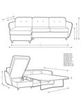 John Lewis Arlo 5+ Seater LHF Chaise with Storage Sofa Bed