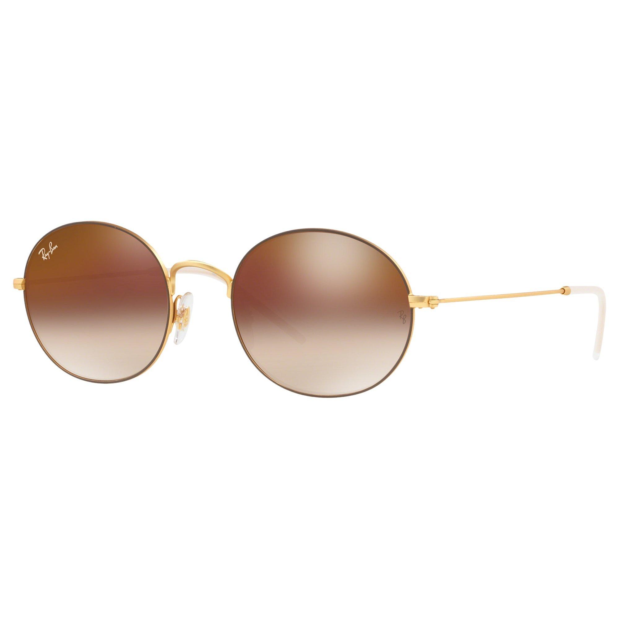 Ray-Ban RB3594 Unisex Round Sunglasses, Brown