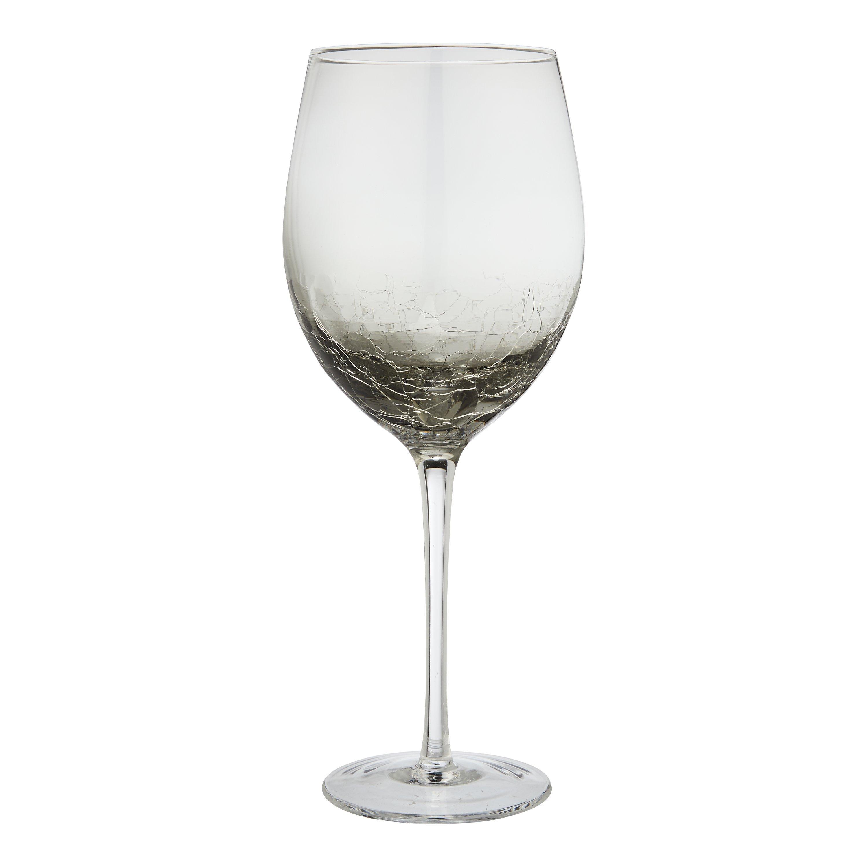 John Lewis & Partners Jet Crackled Wine Glass, 310ml, Grey