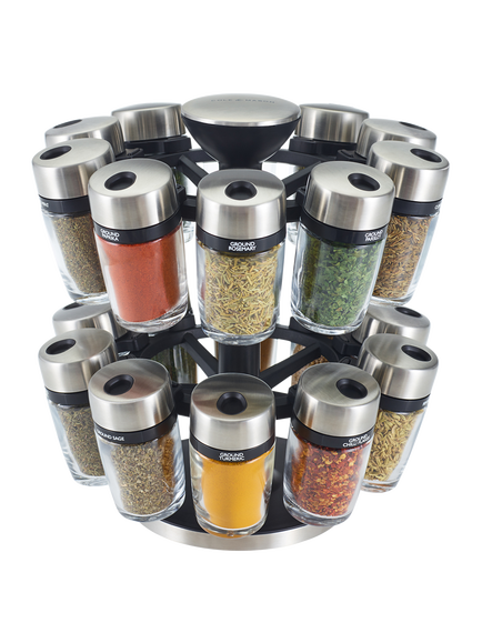 Cole & Mason 20 Jar Filled Spice Rack Carousel, Multi