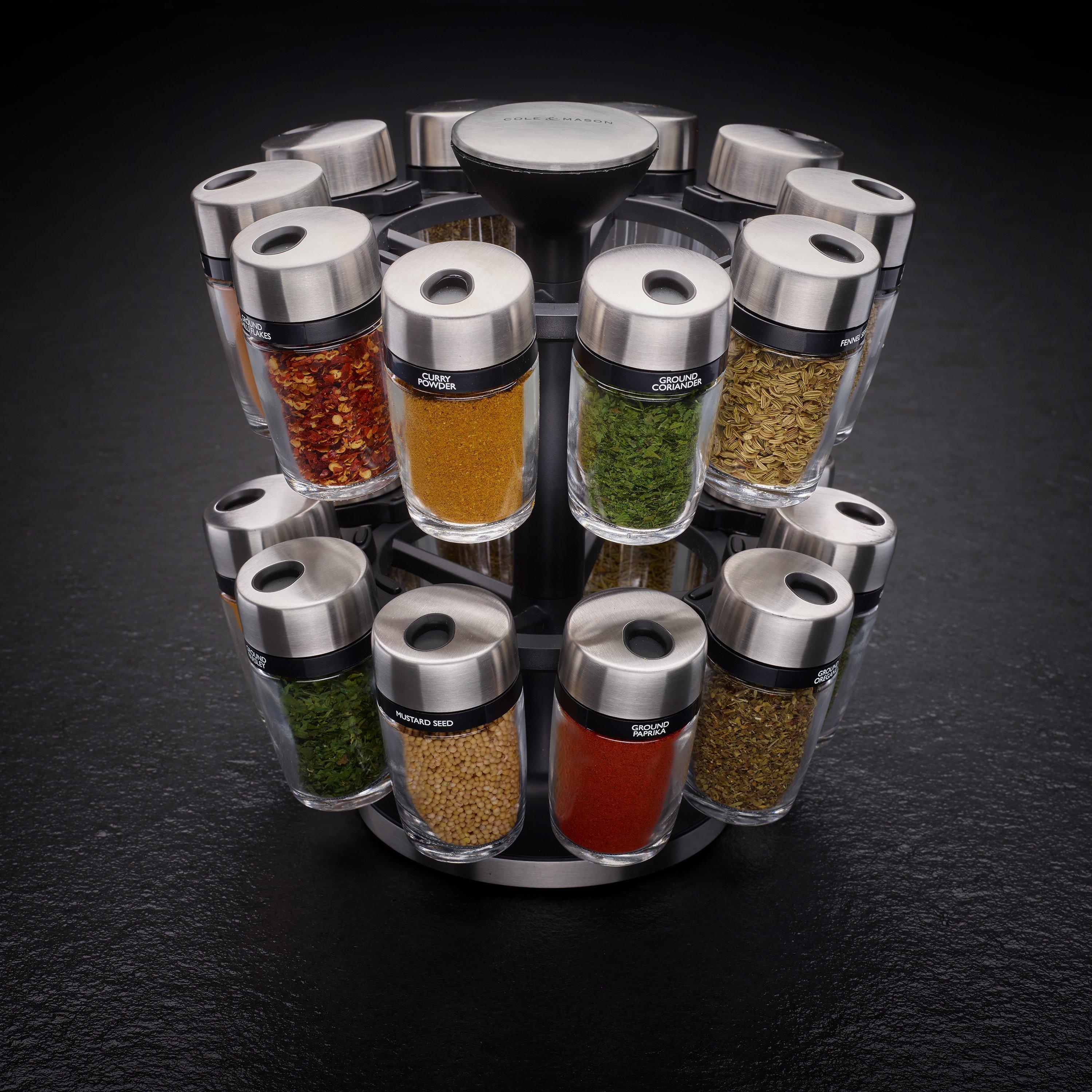 Cole Mason 20 Jar Filled Spice Rack Carousel