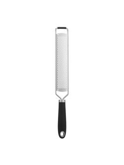 John Lewis Stainless Steel Etched Fine Grater, Black And Silver