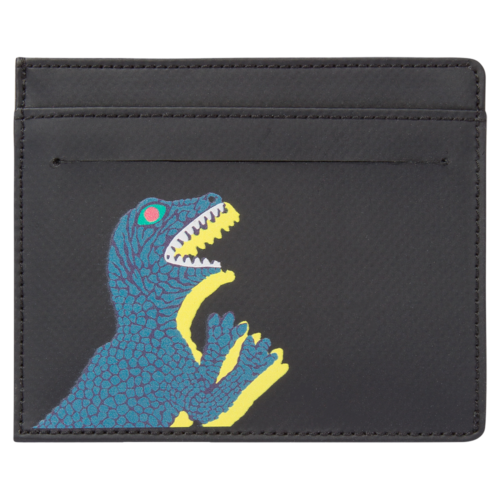 Paul Smith Dino Print Leather Card Holder, Black