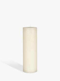 John Lewis Rustic Pillar Candle, 28cm, Ivory