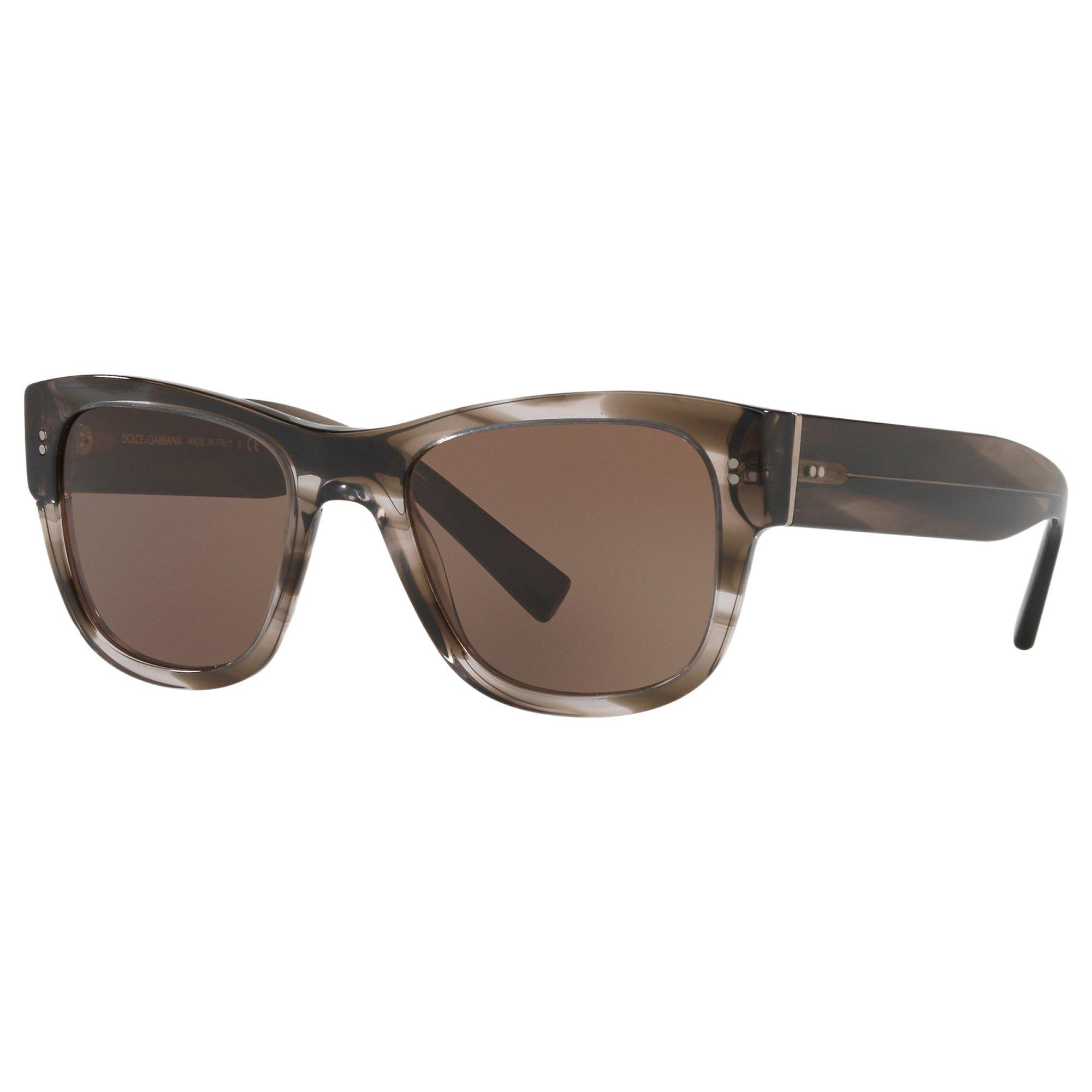 Product image 1 of 11, which shows Dolce & Gabbana DG4338 Men's Square Sunglasses, Brown