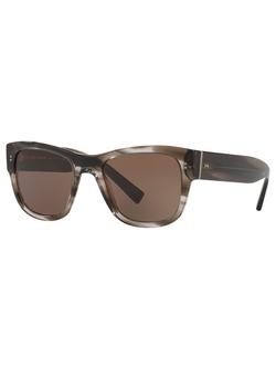 Dolce & Gabbana DG4338 Men's Square Sunglasses, Brown, Brown