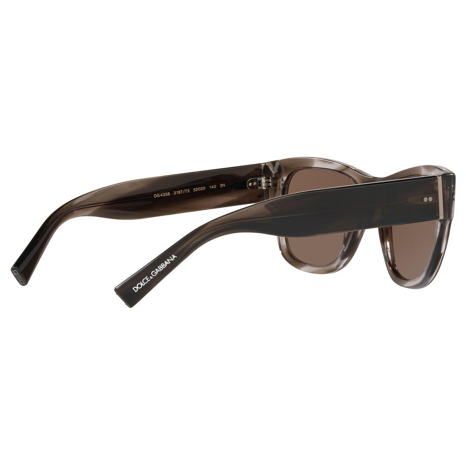 Product image 9 of 11, which shows Dolce & Gabbana DG4338 Men's Square Sunglasses, Brown