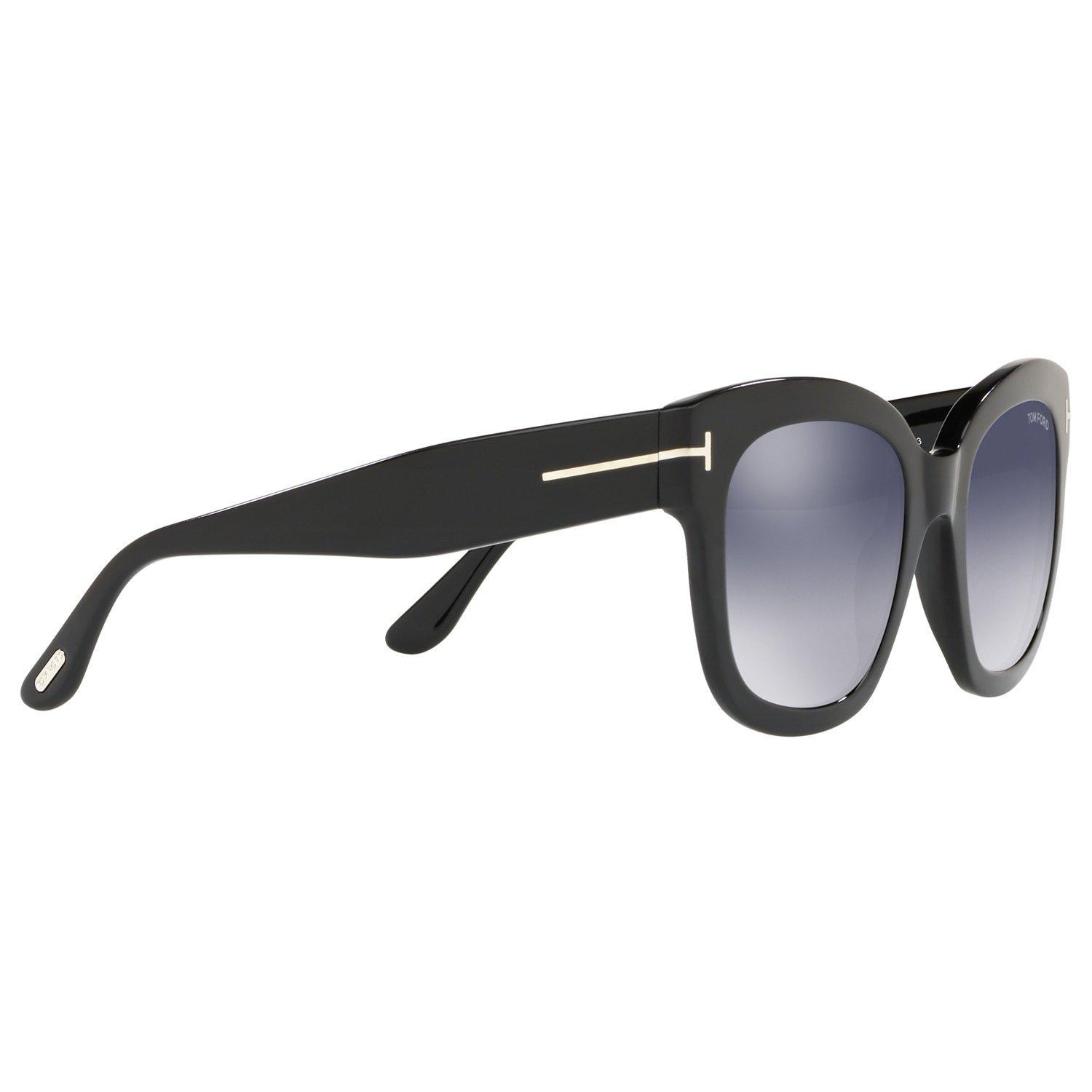 Product image 11 of 11, which shows TOM FORD FT0613 Women's Beatrix-02 Square Sunglasses, Matte Black/Mirror Grey