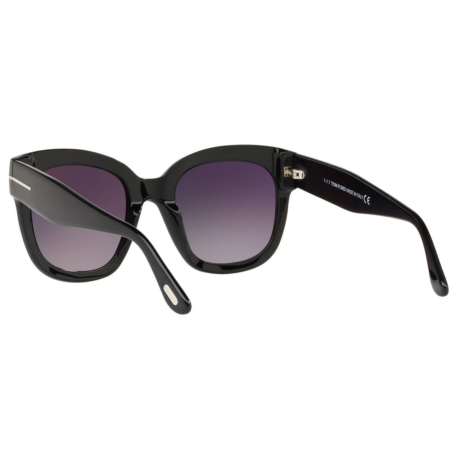 Product image 6 of 11, which shows TOM FORD FT0613 Women's Beatrix-02 Square Sunglasses, Matte Black/Mirror Grey