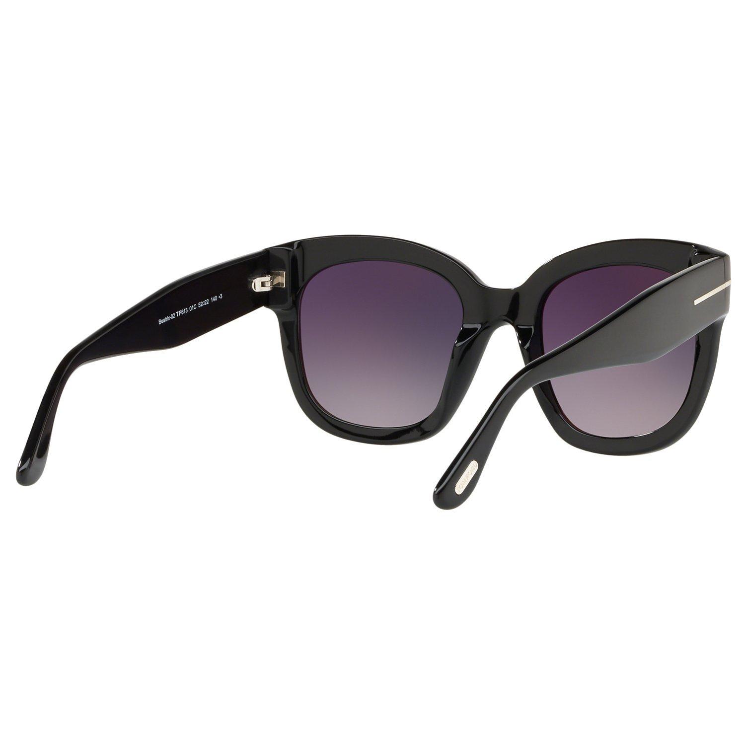 Product image 8 of 11, which shows TOM FORD FT0613 Women's Beatrix-02 Square Sunglasses, Matte Black/Mirror Grey