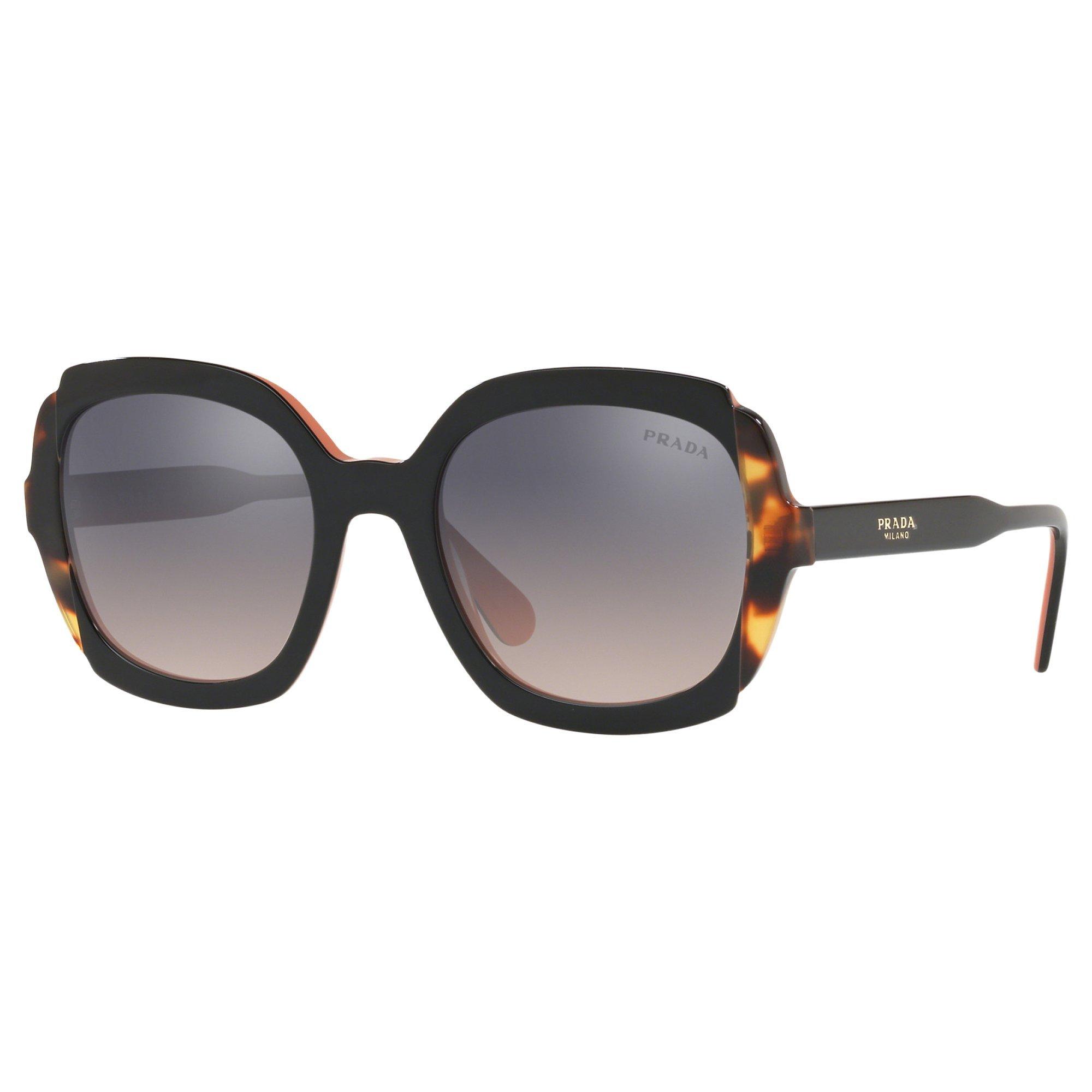 Prada 16US Women's Square Sunglasses, Black/Pink