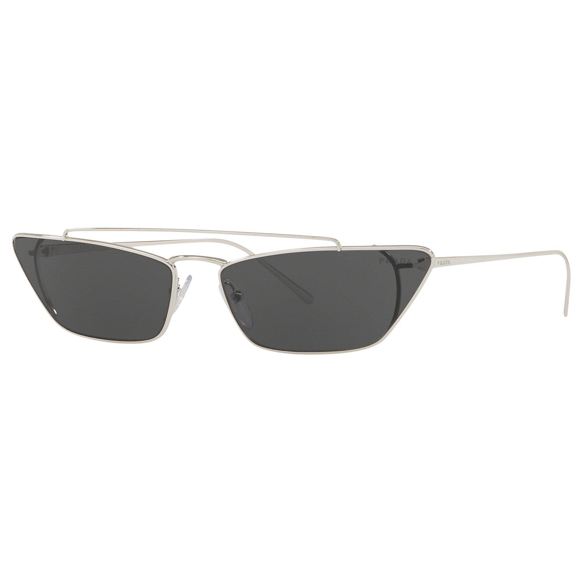 Prada PR 64US Women's Cat's Eye Sunglasses, Silver/Grey