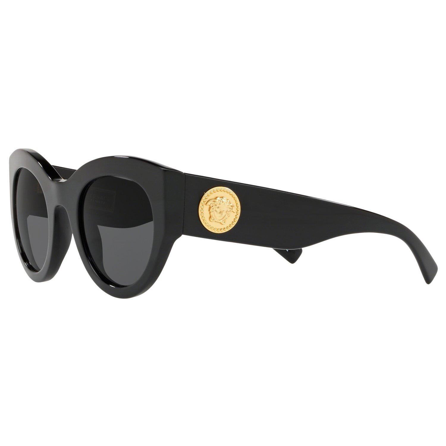 Versace VE4353 Women's Cat's Eye Sunglasses, Black/Grey