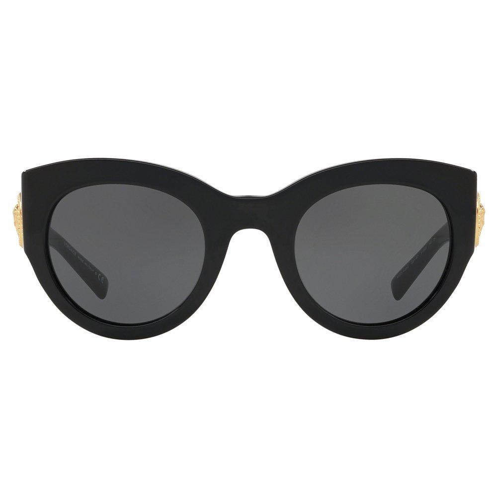Versace VE4353 Women's Cat's Eye Sunglasses, Black/Grey