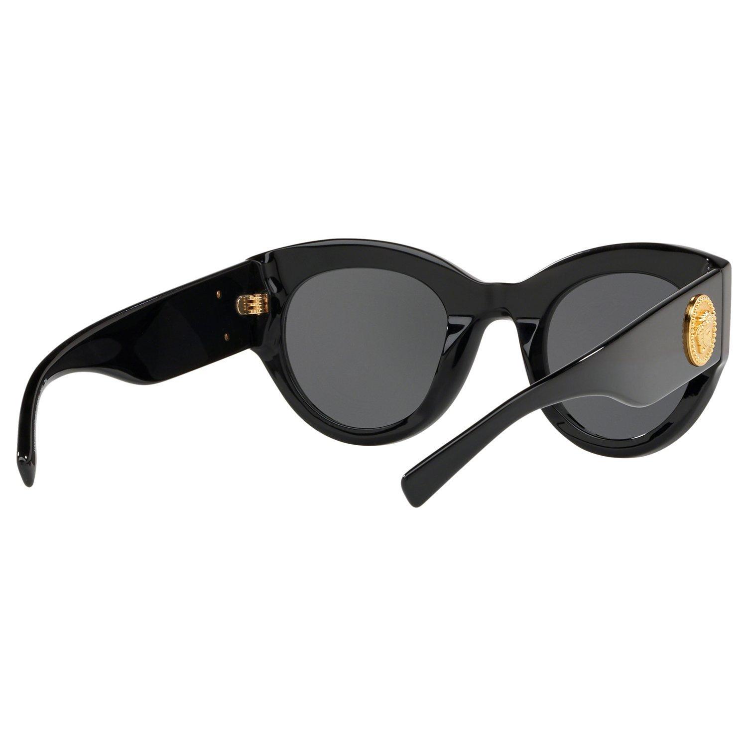 Versace VE4353 Women's Cat's Eye Sunglasses, Black/Grey