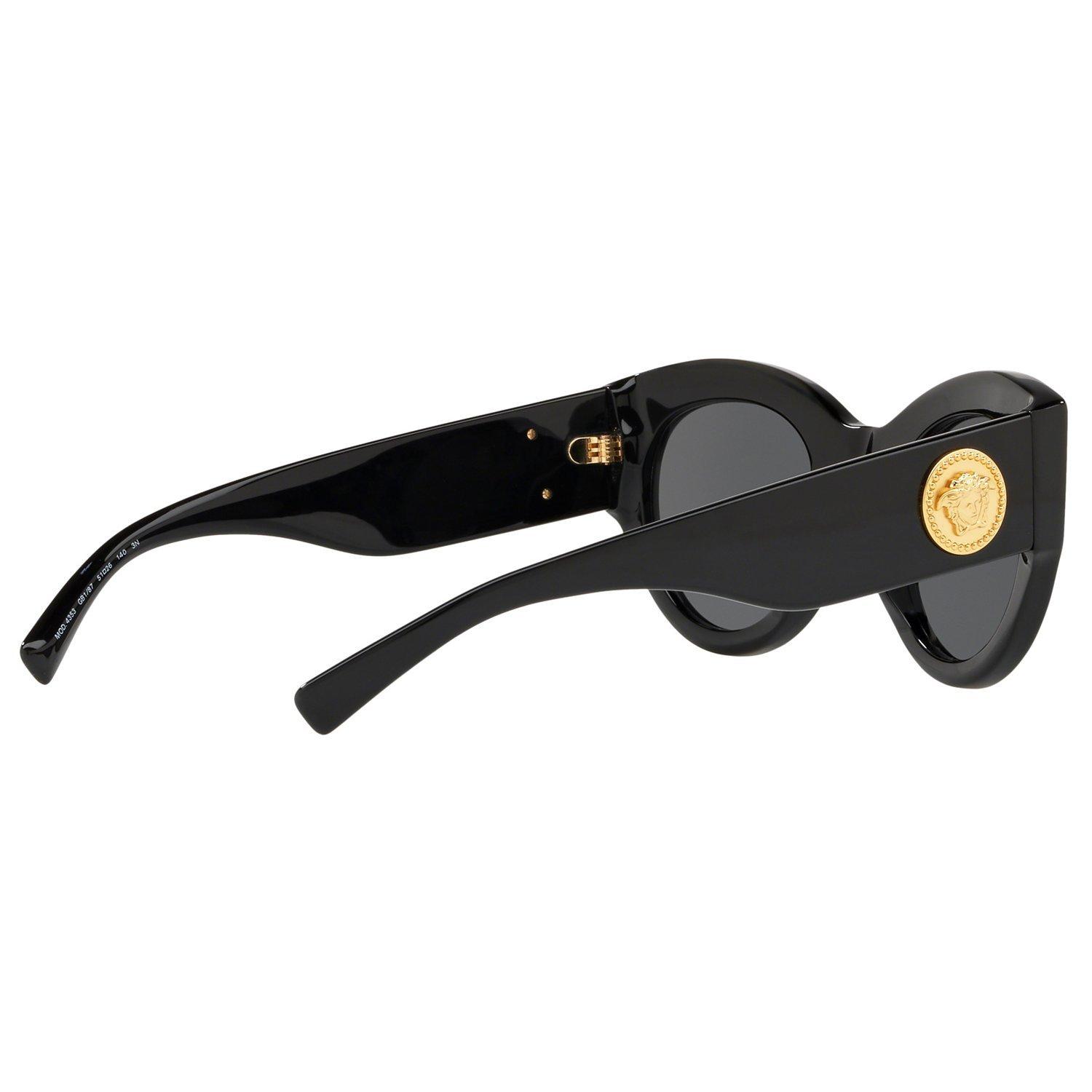 Versace VE4353 Women's Cat's Eye Sunglasses, Black/Grey