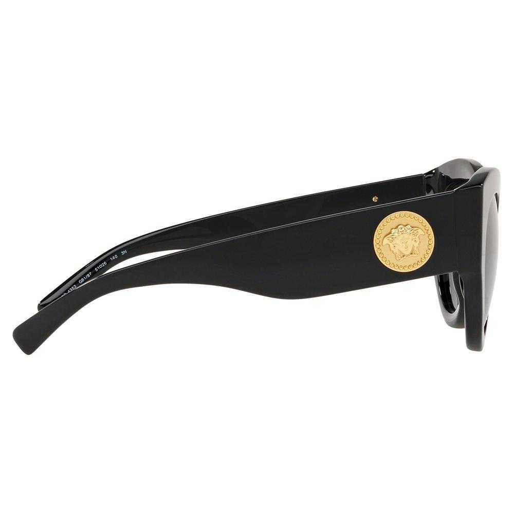 Versace VE4353 Women's Cat's Eye Sunglasses, Black/Grey