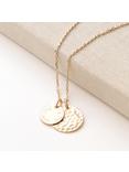 Merci Maman Personalised Double Hammered and Polished Disc Pendant Necklace