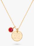 Merci Maman Personalised Disc and Birthstone Pendant Necklace