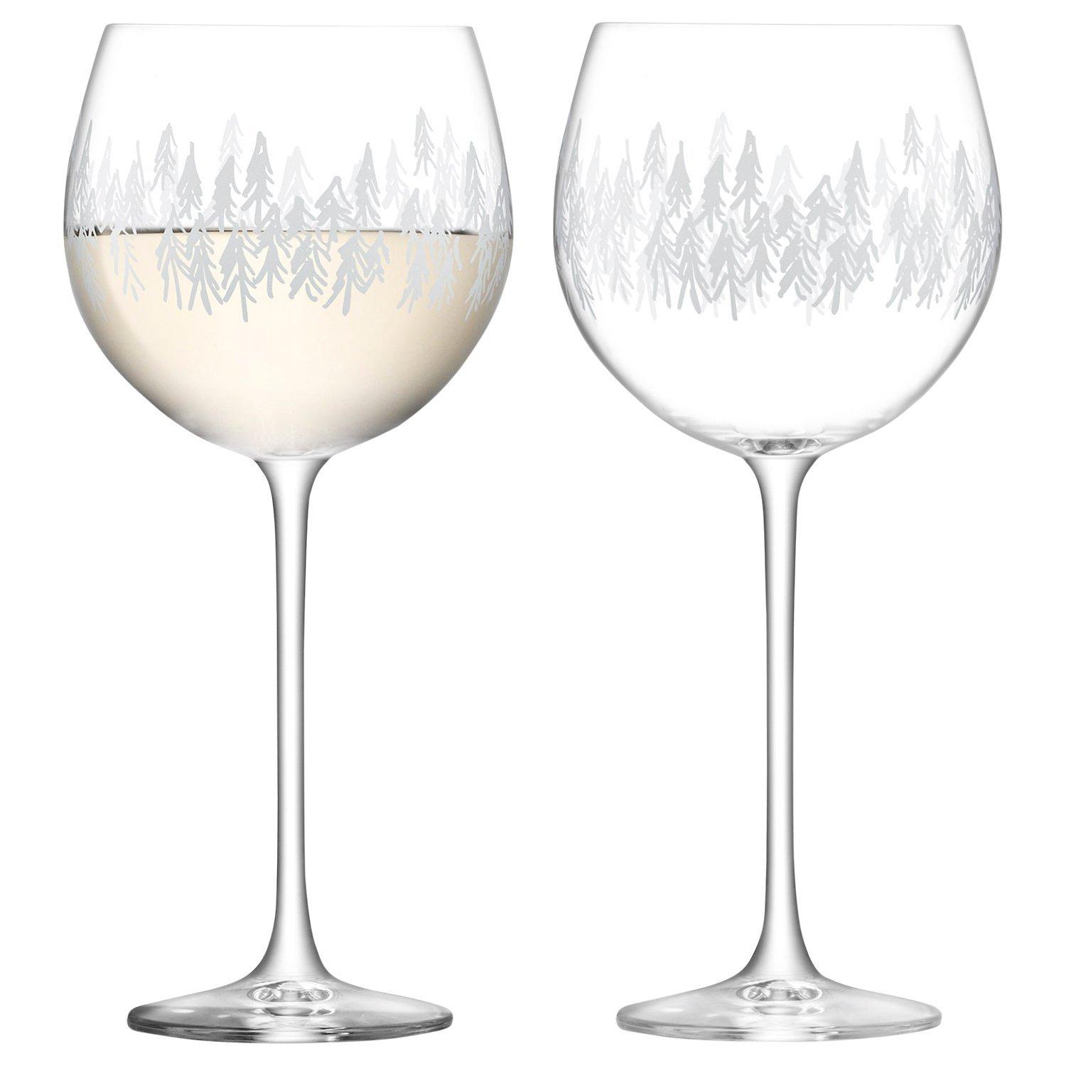 LSA International Fir Tree Balloon Glass, Clear, 525ml, Set of 2