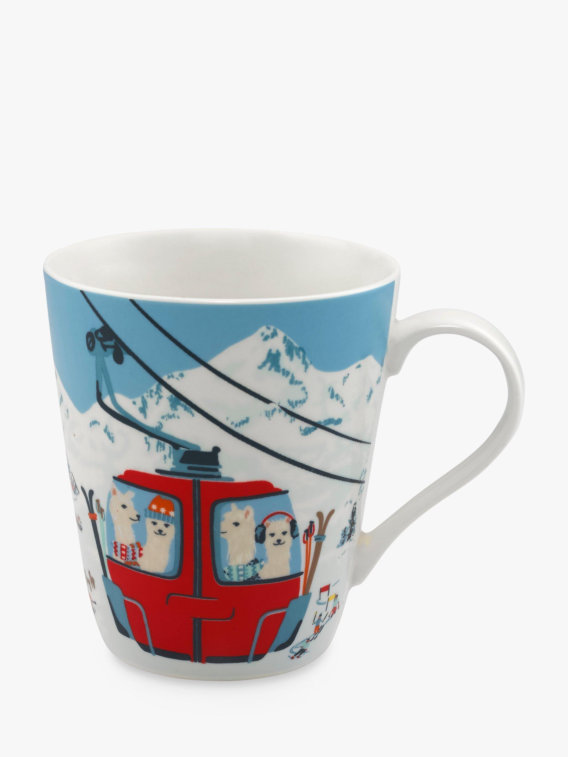 Cath Kidston Llama Snow Scene Stanley Mug, 400ml, Light Blue