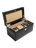 Dulwich Designs Windsor Leather 3 Piece Watch Box, Black