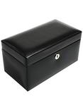 Dulwich Designs Windsor Leather 3 Piece Watch Box, Black