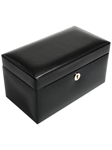 Dulwich Designs Windsor Leather 3 Piece Watch Box, Black - view 2, Black