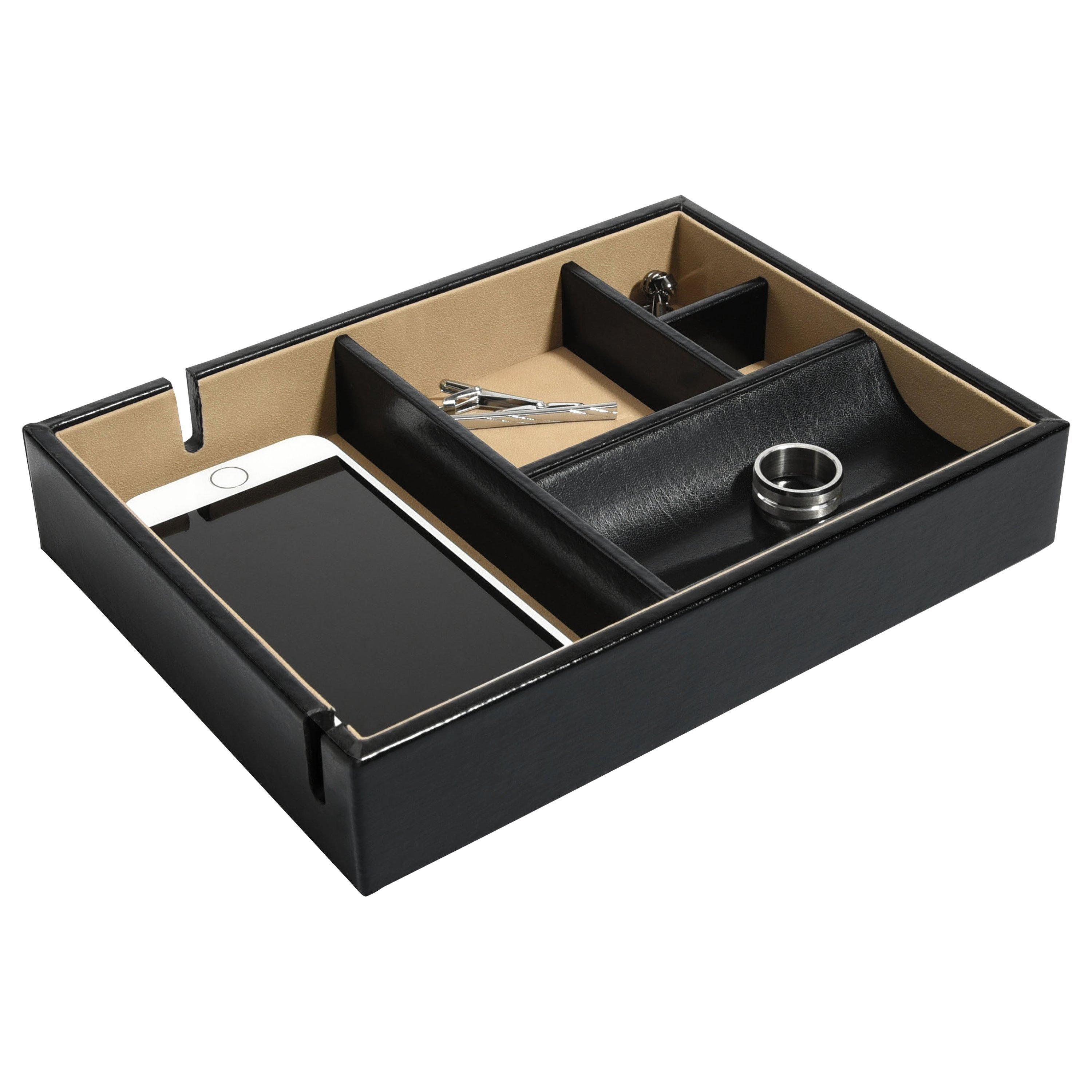 Dulwich Designs Windsor Leather Tray, Black