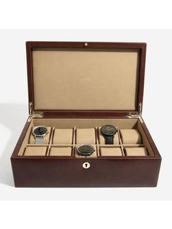 Dulwich Designs Windsor Leather 10 Piece Watch Box - view 2, Brown