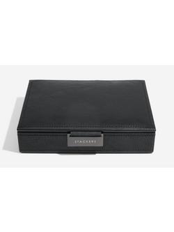 Stackers Lidded Cufflink Box - view 2, Black
