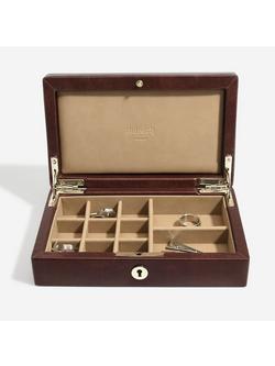 Dulwich Designs Leather Windsor Cufflinks Box, Brown - view 2, Brown