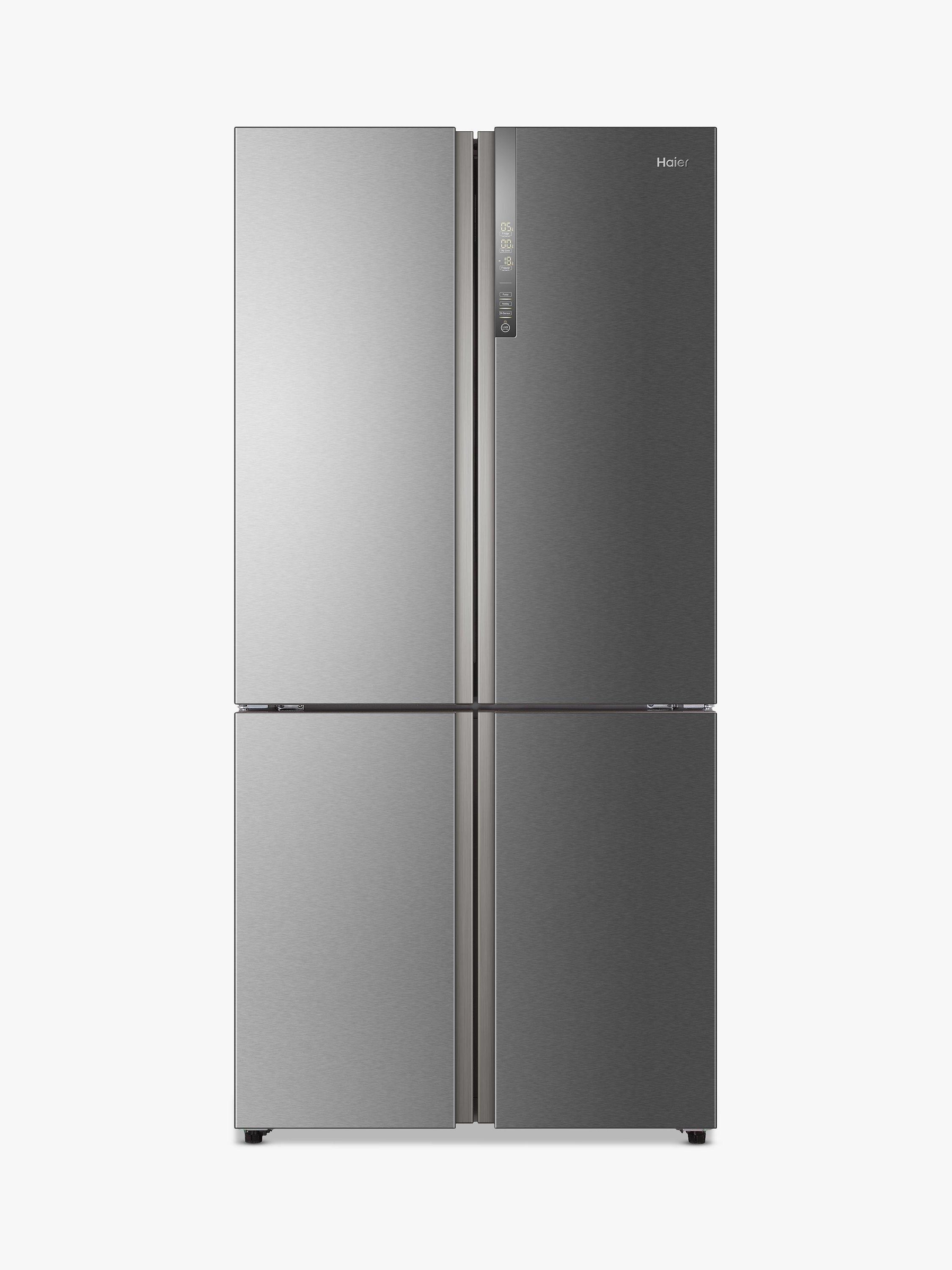 Haier Cube Series HTF-610DM7 Freestanding 70/30 American Fridge Freezer, Stainless Steel