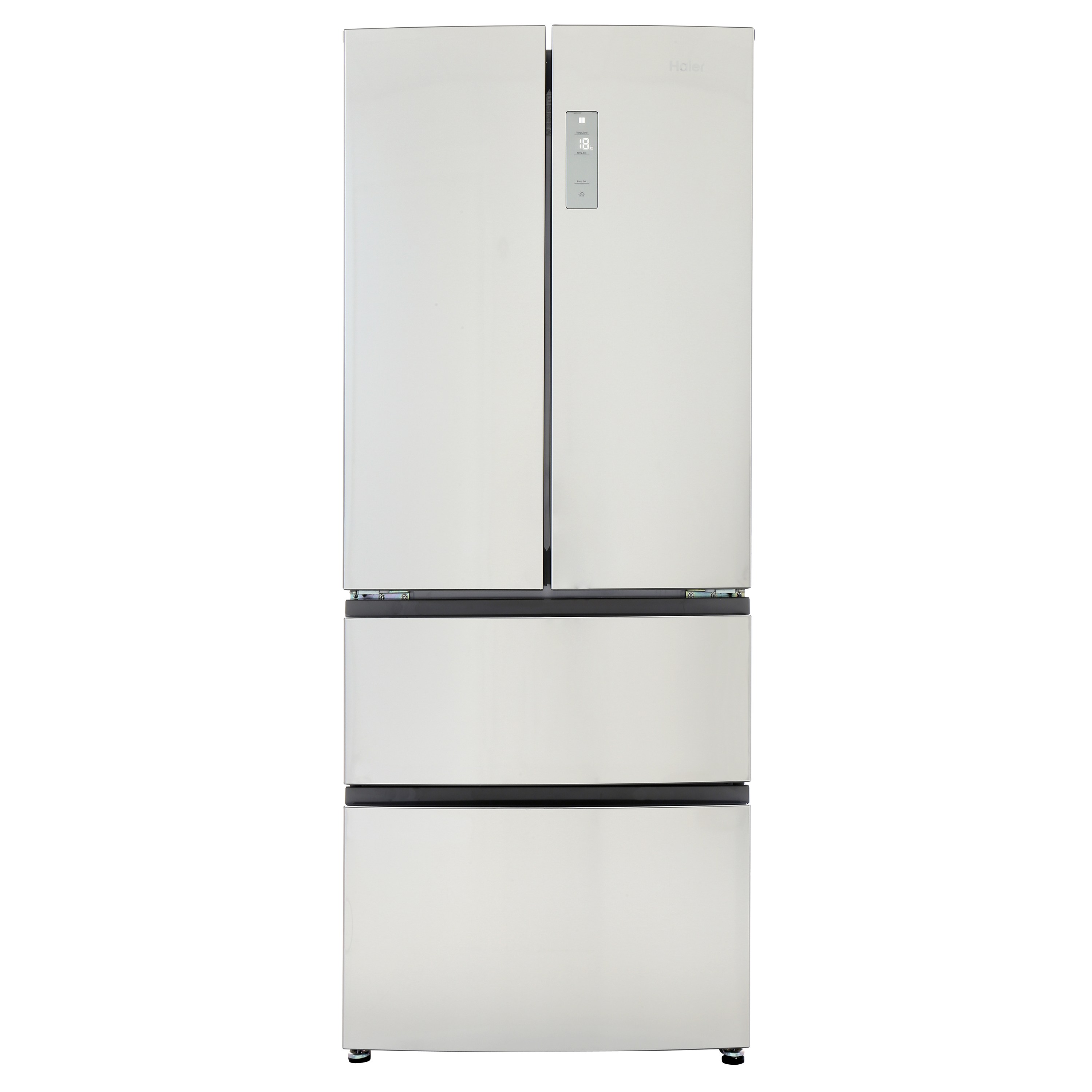 Haier HB14FMAA Slim American-Style Freestanding Fridge Freezer, A+ Energy Rating, 70cm Wide, Stainless Steel