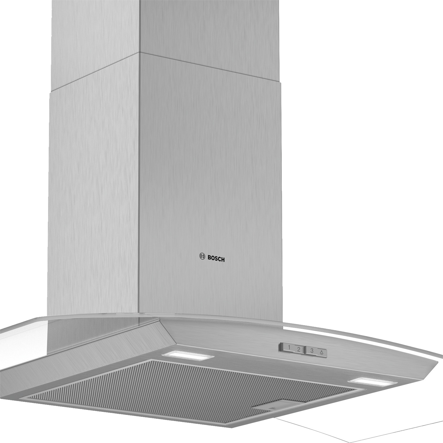 Bosch DWA94BC50B 90cm Chimney Cooker Hood, D Energy Rating, Brushed Steel / Glass