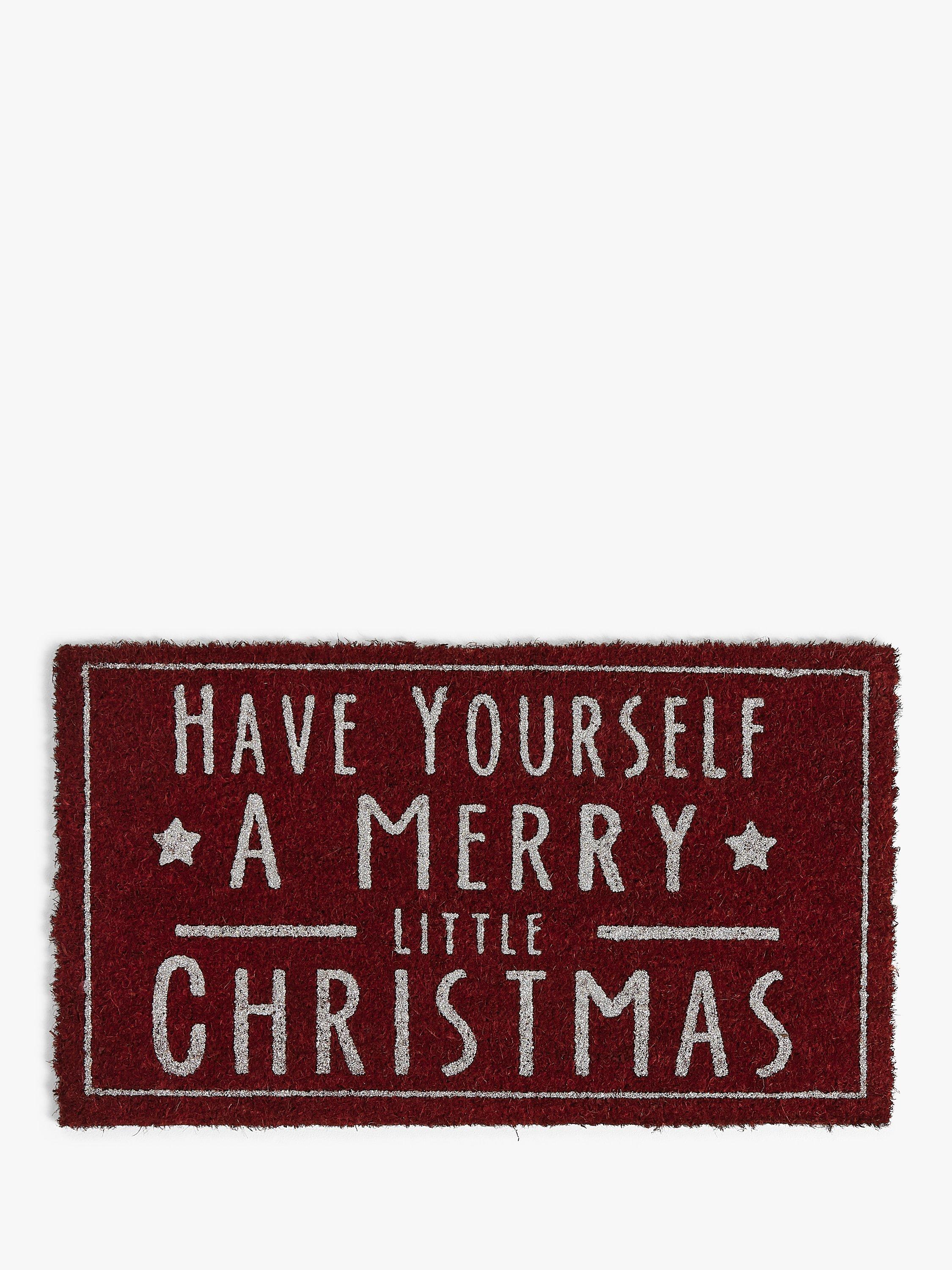 John Lewis & Partners Glitter Christmas Door Mat