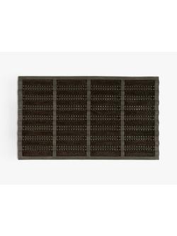 John Lewis Rubber and Coir Door Mat, Black, Black