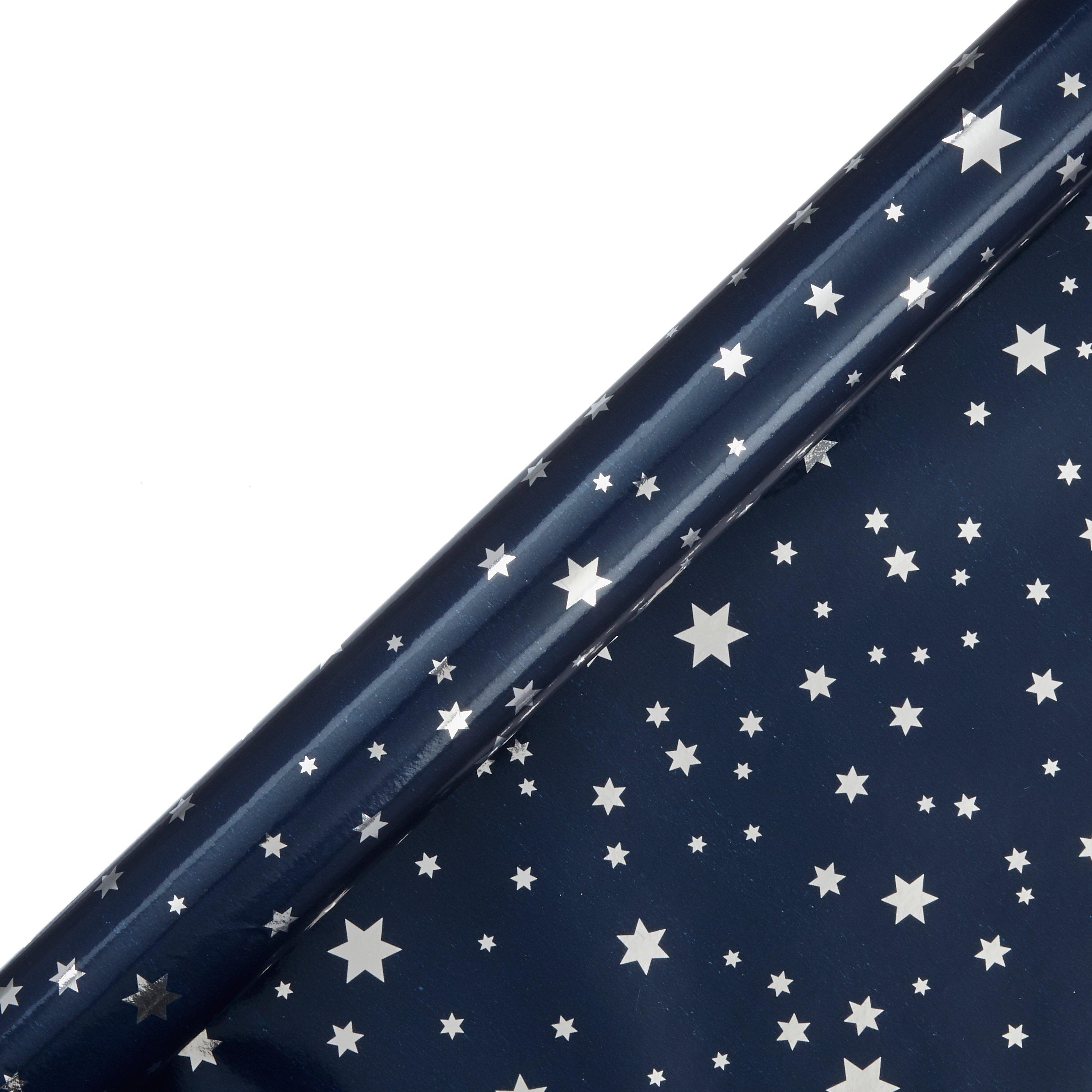 John Lewis & Partners Jet Night Sky Stars Gift Wrap, 3m