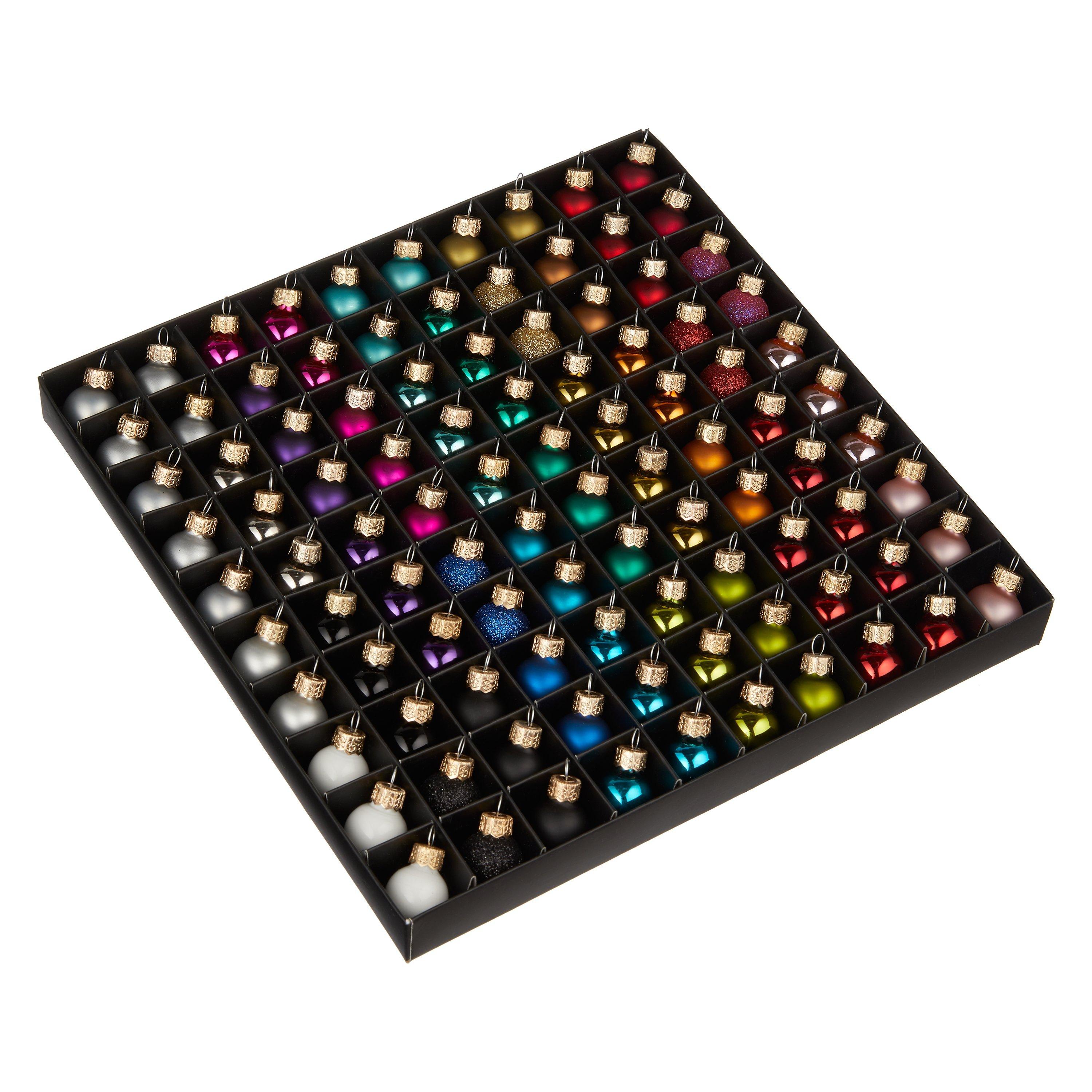 John Lewis & Partners Rainbow Mini Glass Baubles, Box of 100, Multi