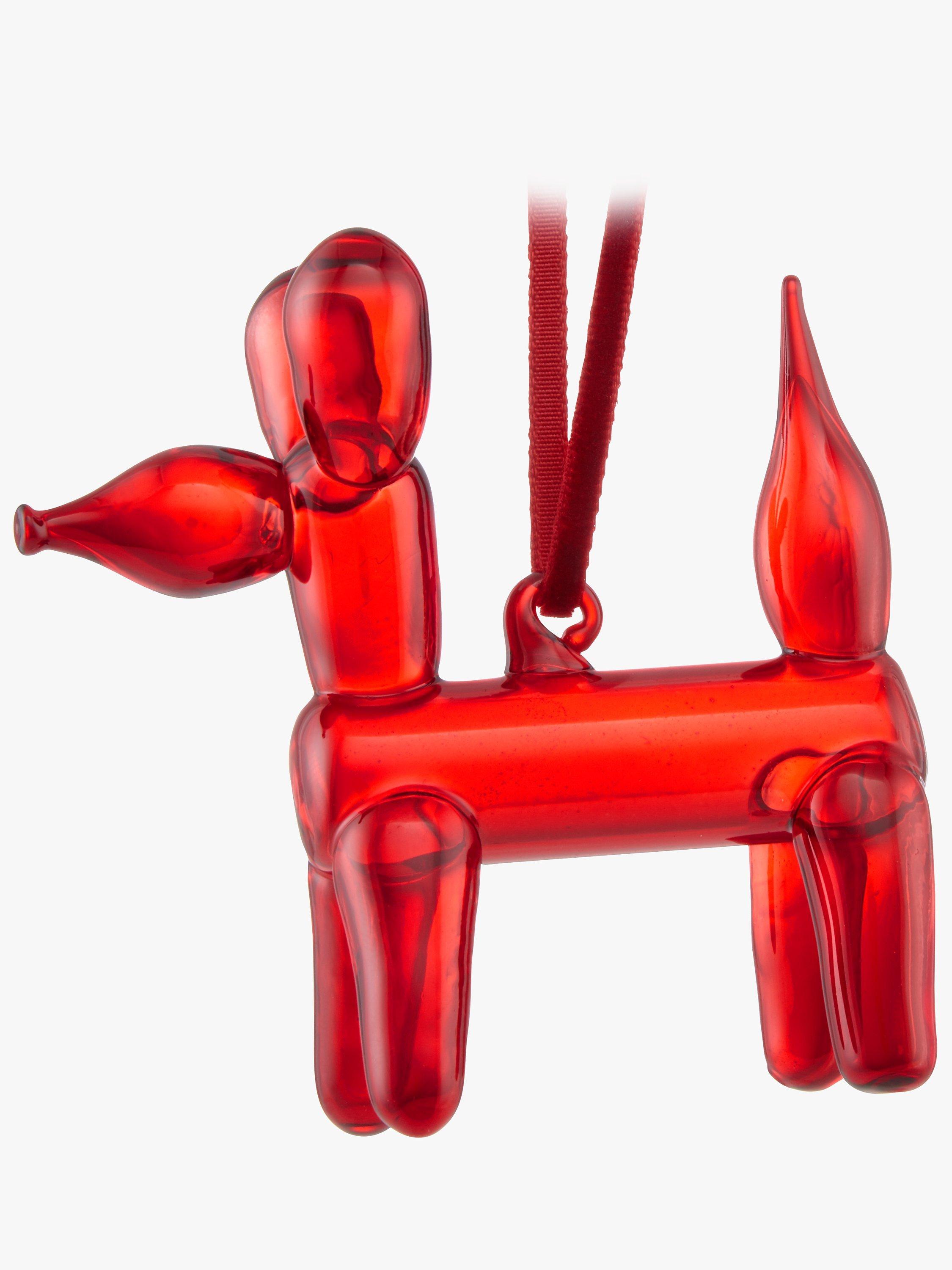 John Lewis & Partners Rainbow Balloon Dog Tree Decoration, Red
