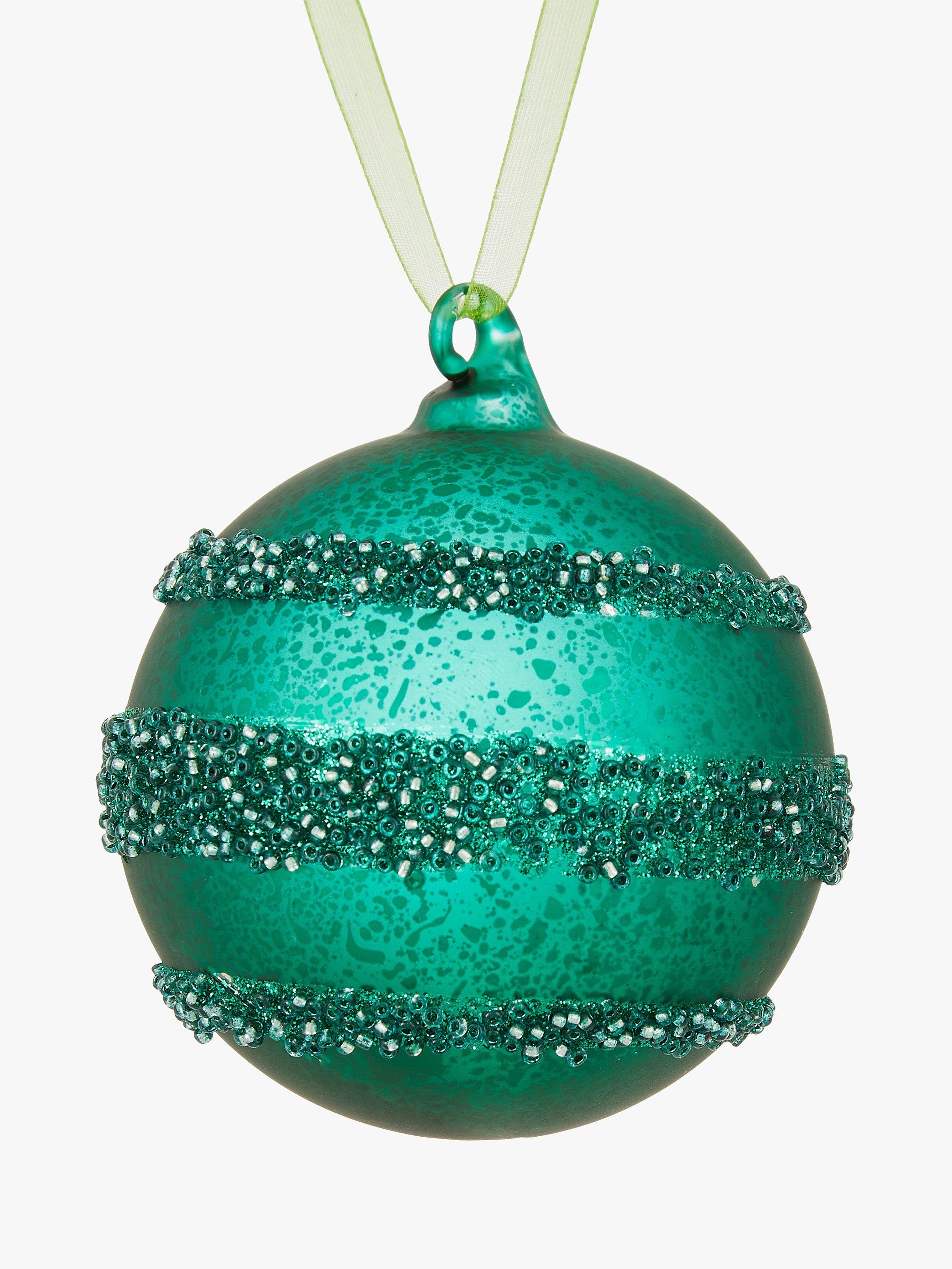 John Lewis & Partners Emerald Beaded Band Bauble, Green