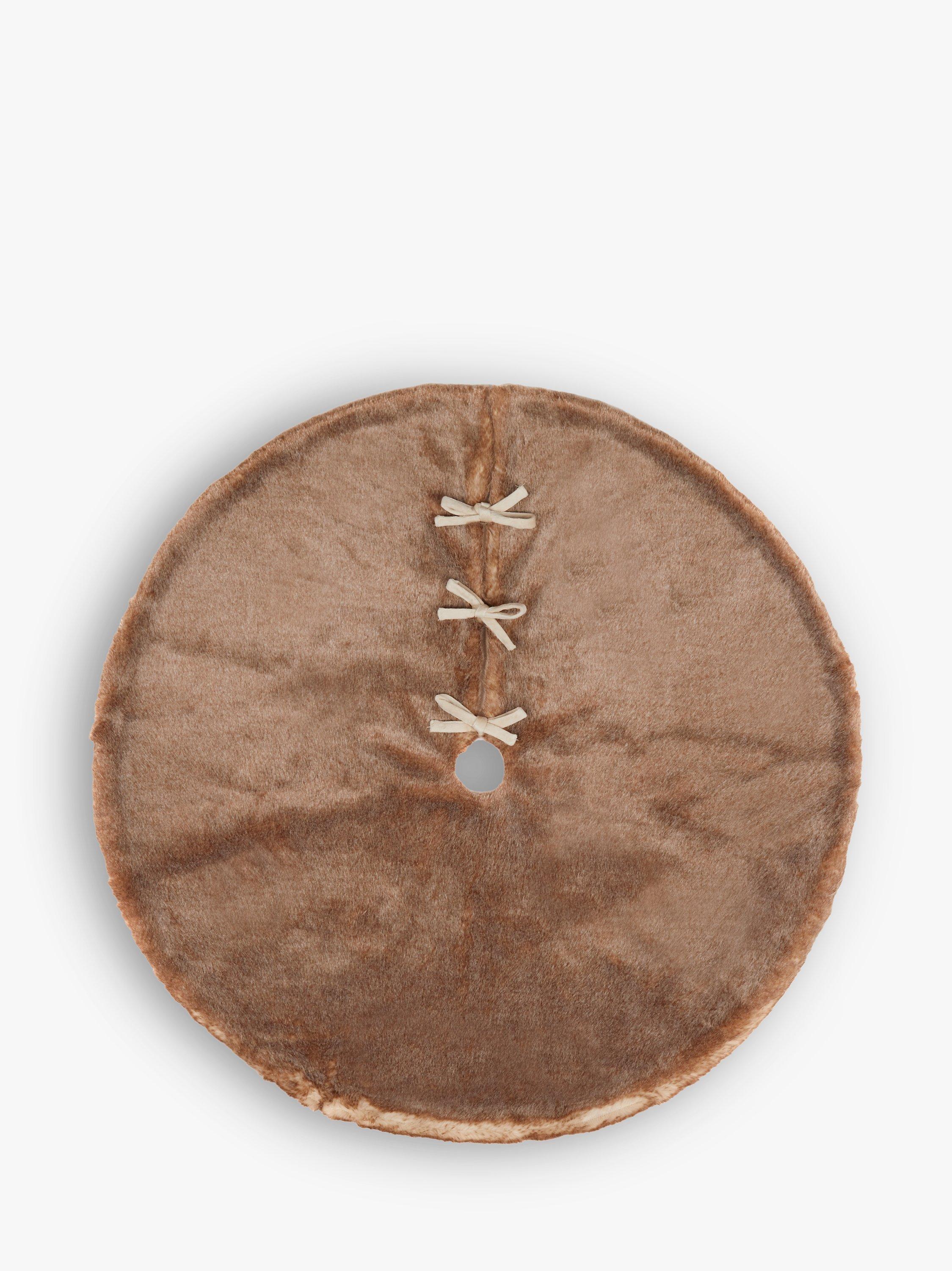 John Lewis & Partners Amber Faux Fur Tree Skirt, Brown