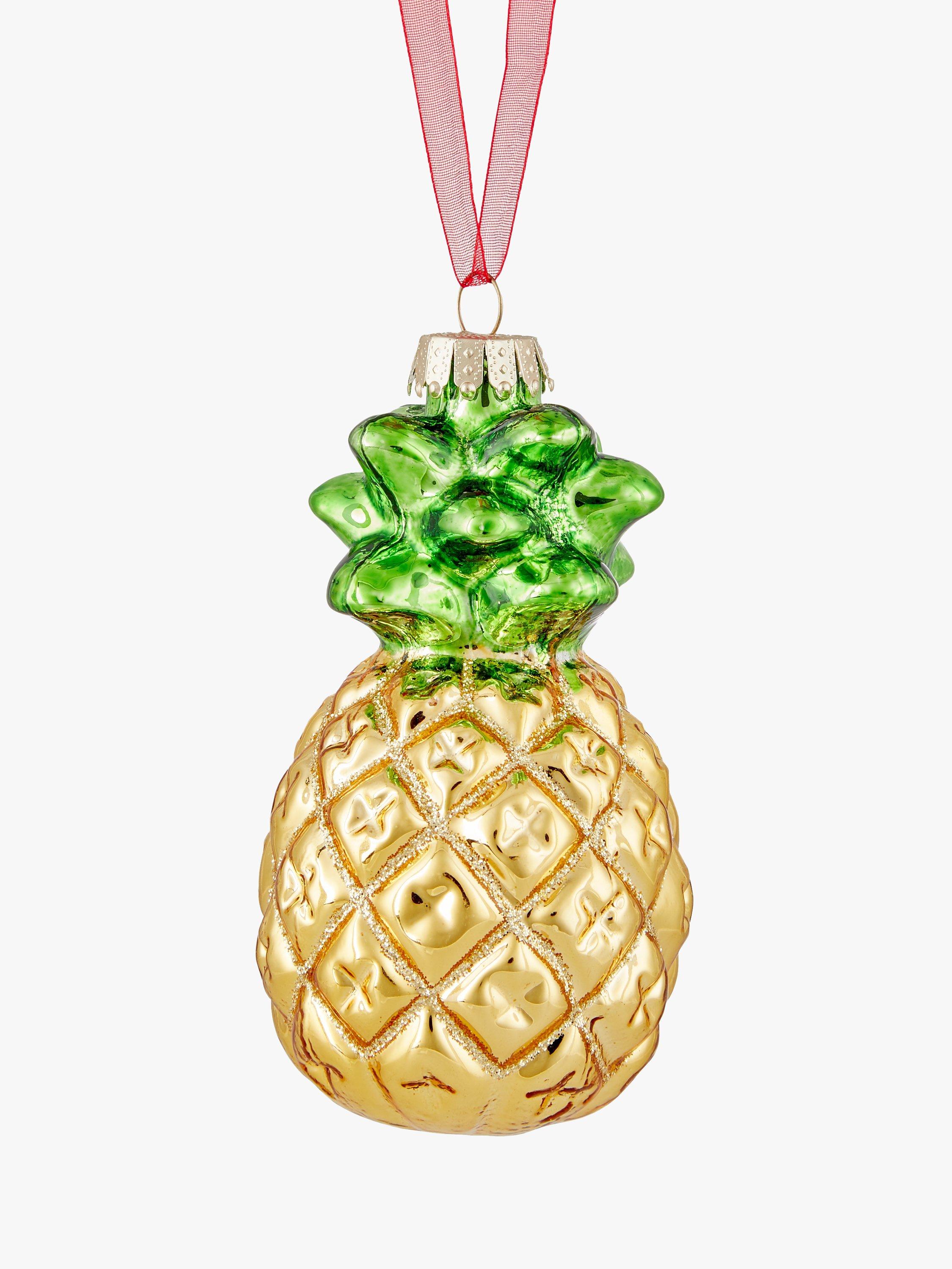 John Lewis & Partners Rainbow Pineapple Bauble, Gold