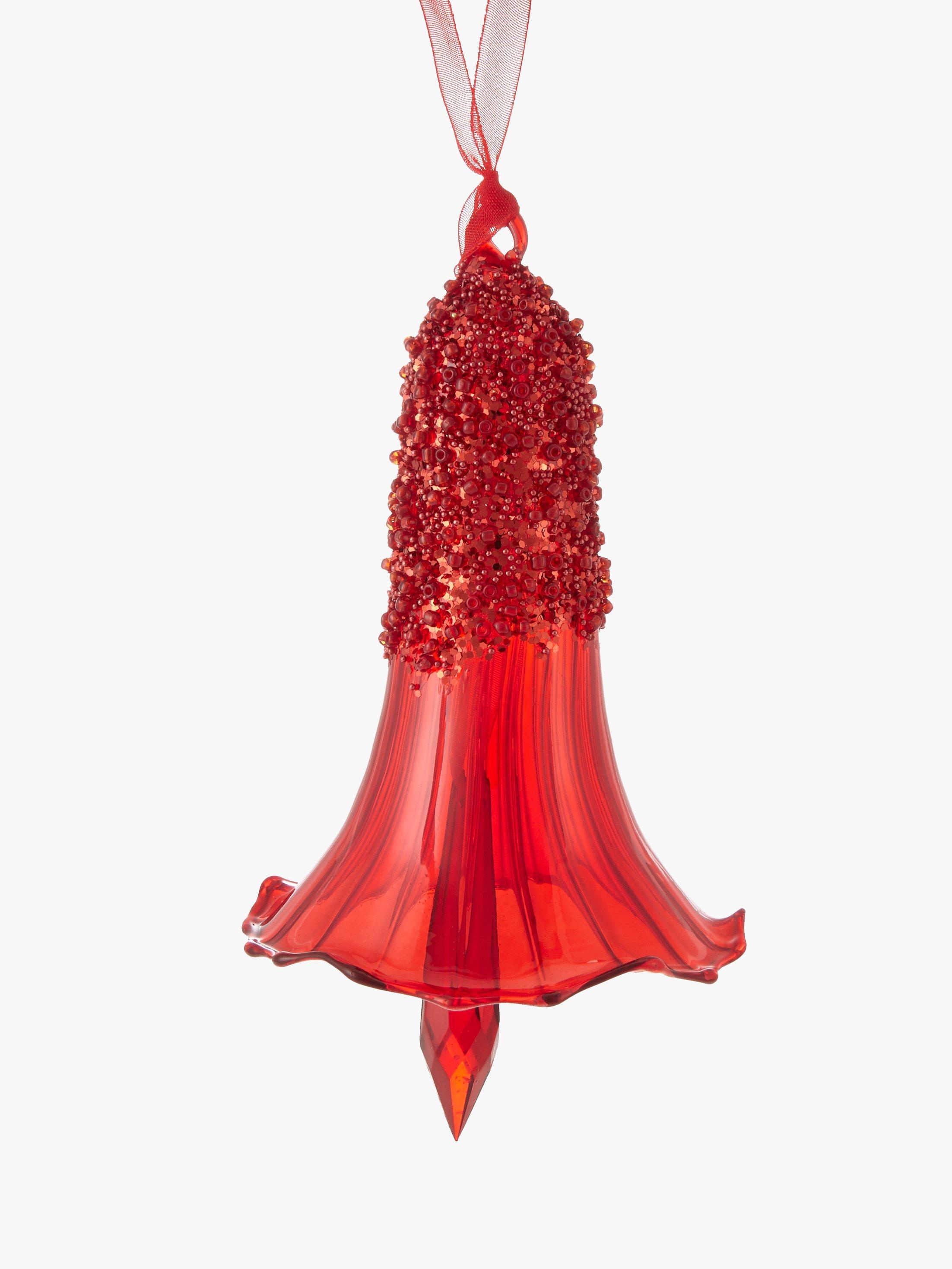 John Lewis & Partners Ruby Lily Bell Tree Decoration, Red